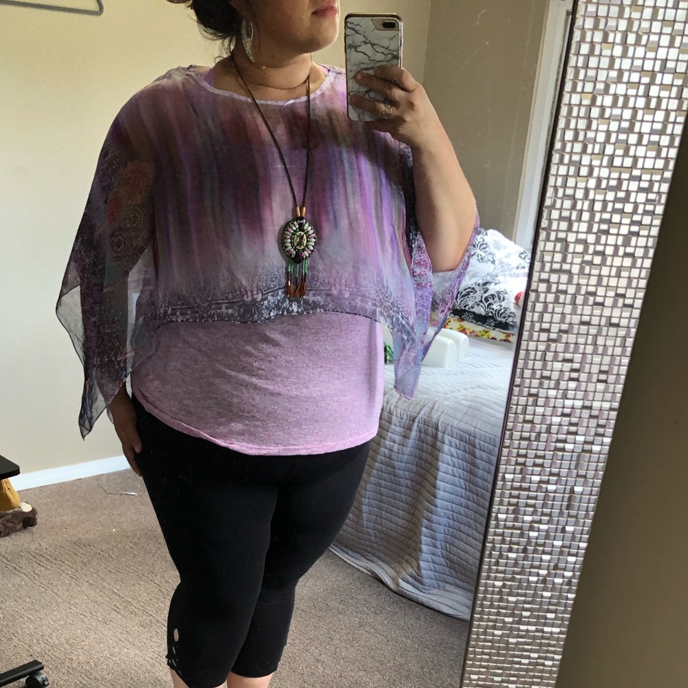 Plus Size 1X Purple Top
